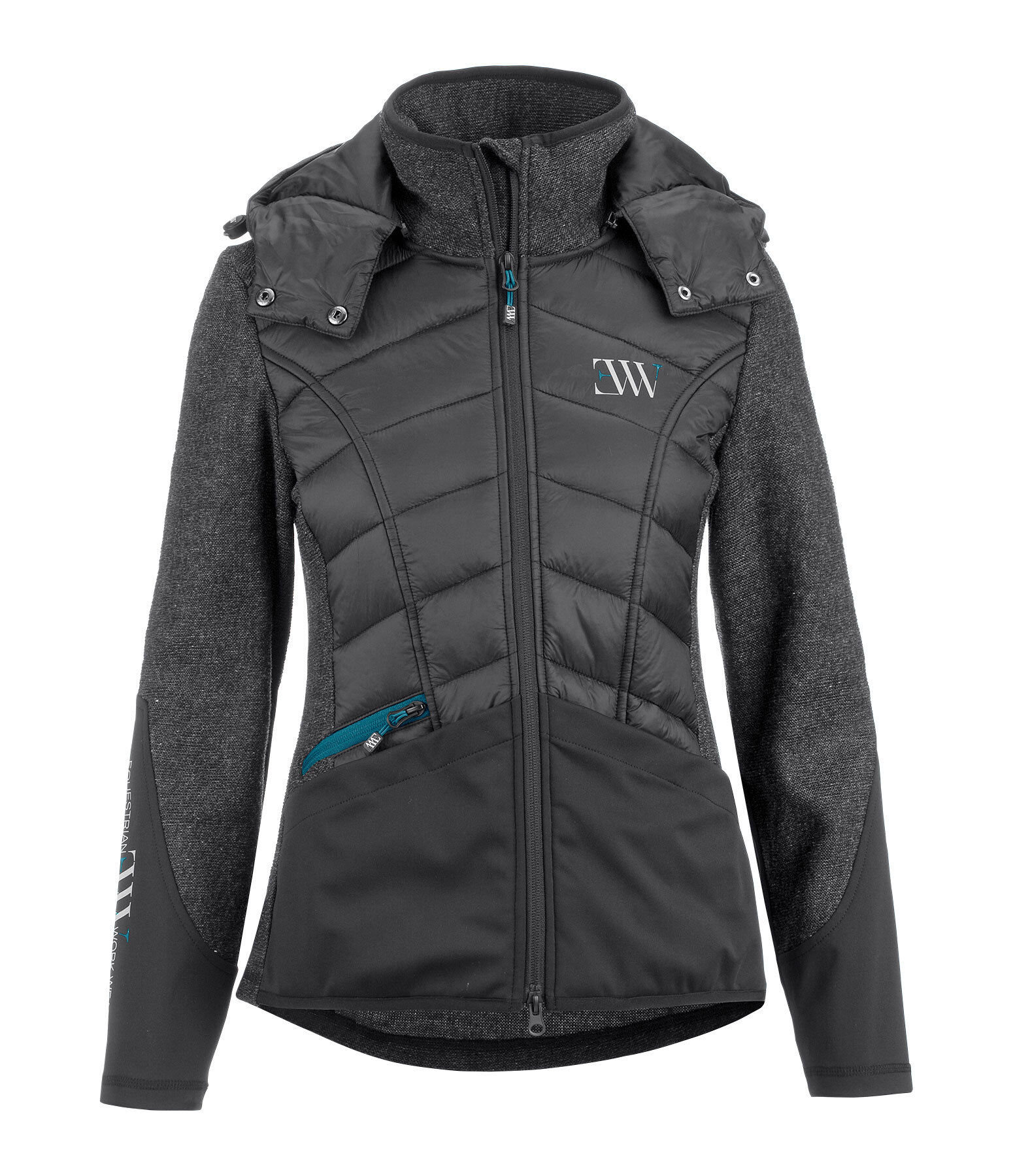 wolmix gebreid fleece hybride jas met capuchon