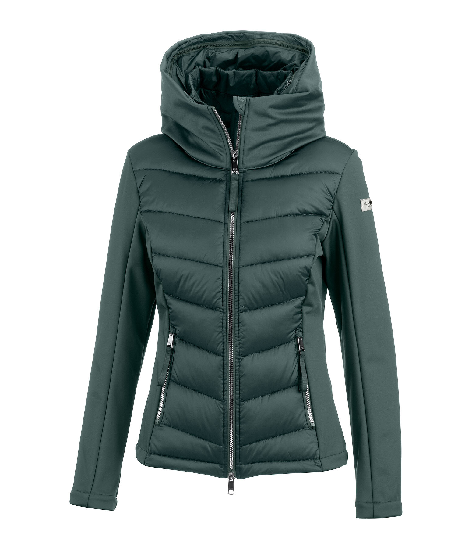 softshell combi rij-jas Claire met capuchon