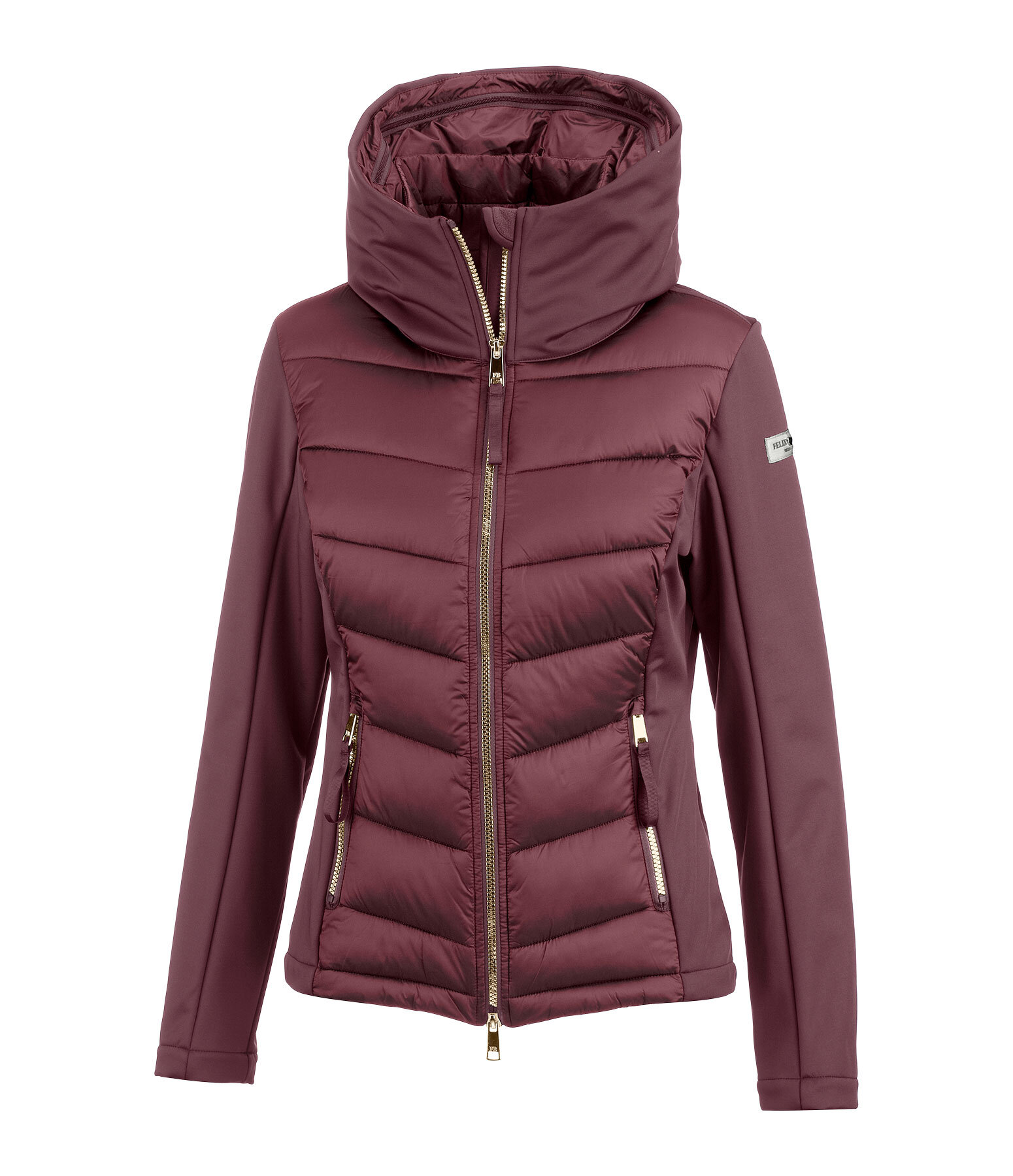 softshell combi rij-jas Claire met capuchon