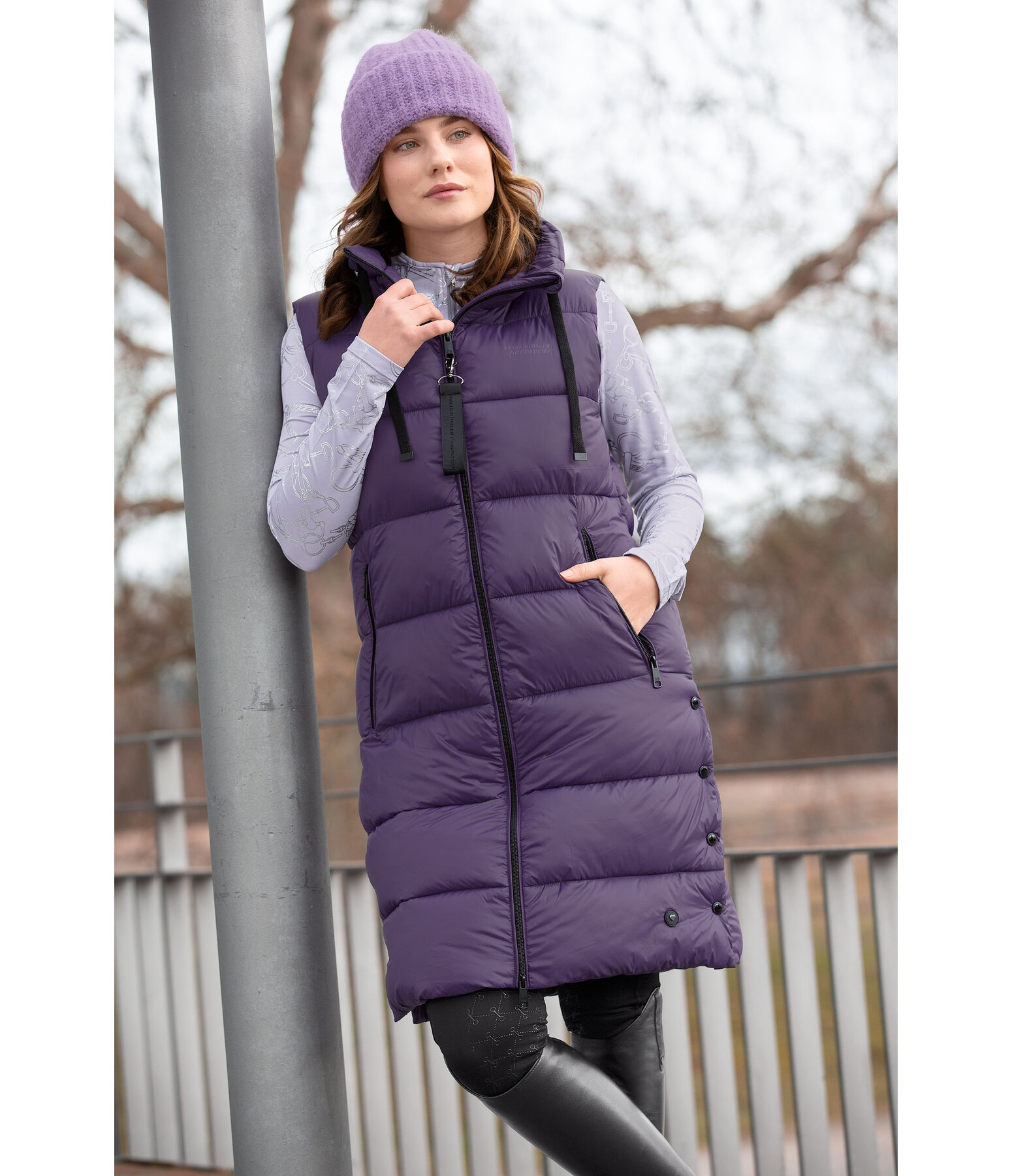 gewatteerde lange bodywarmer Amber