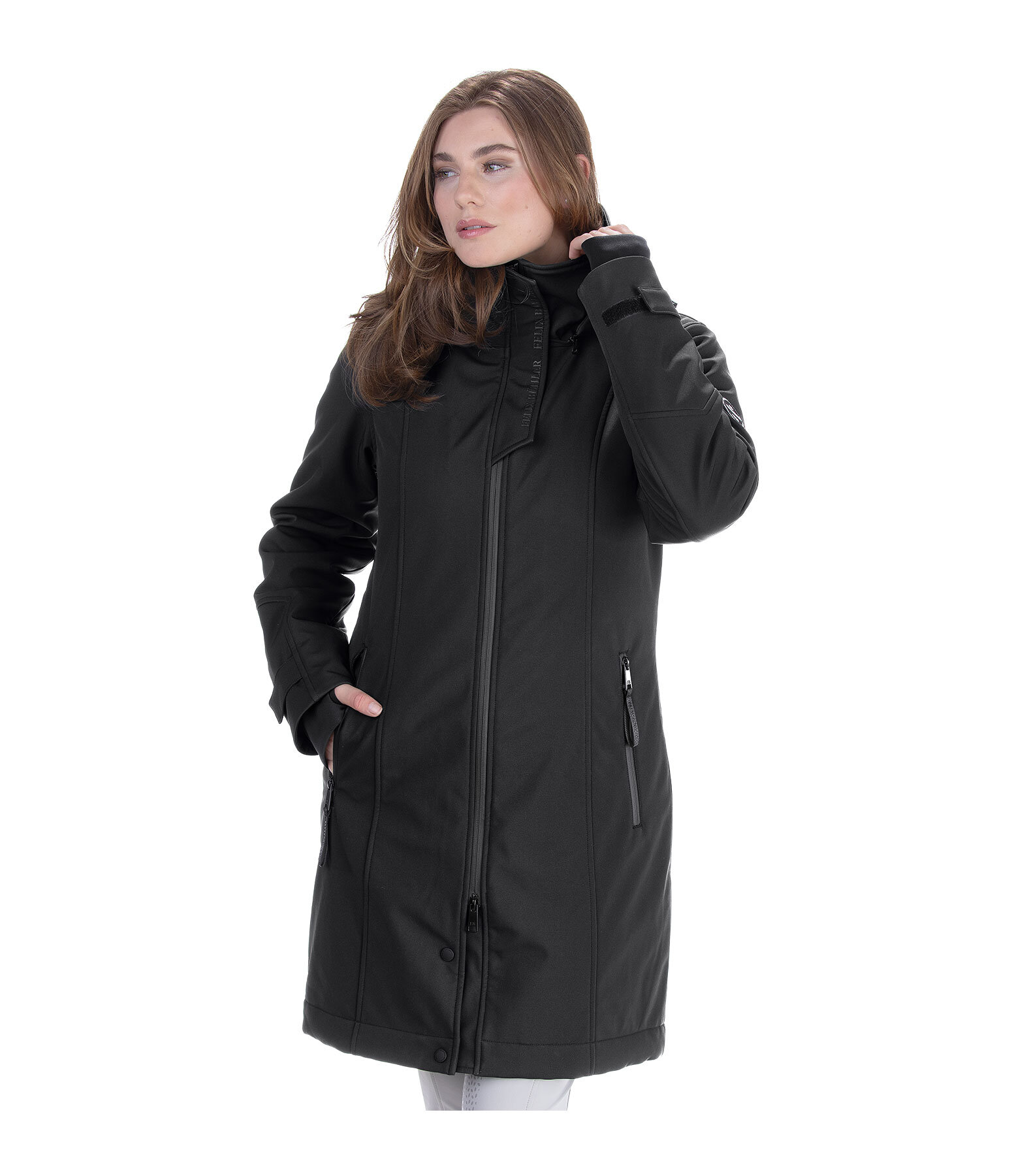 softshell rij-jas Aurelie met capuchon