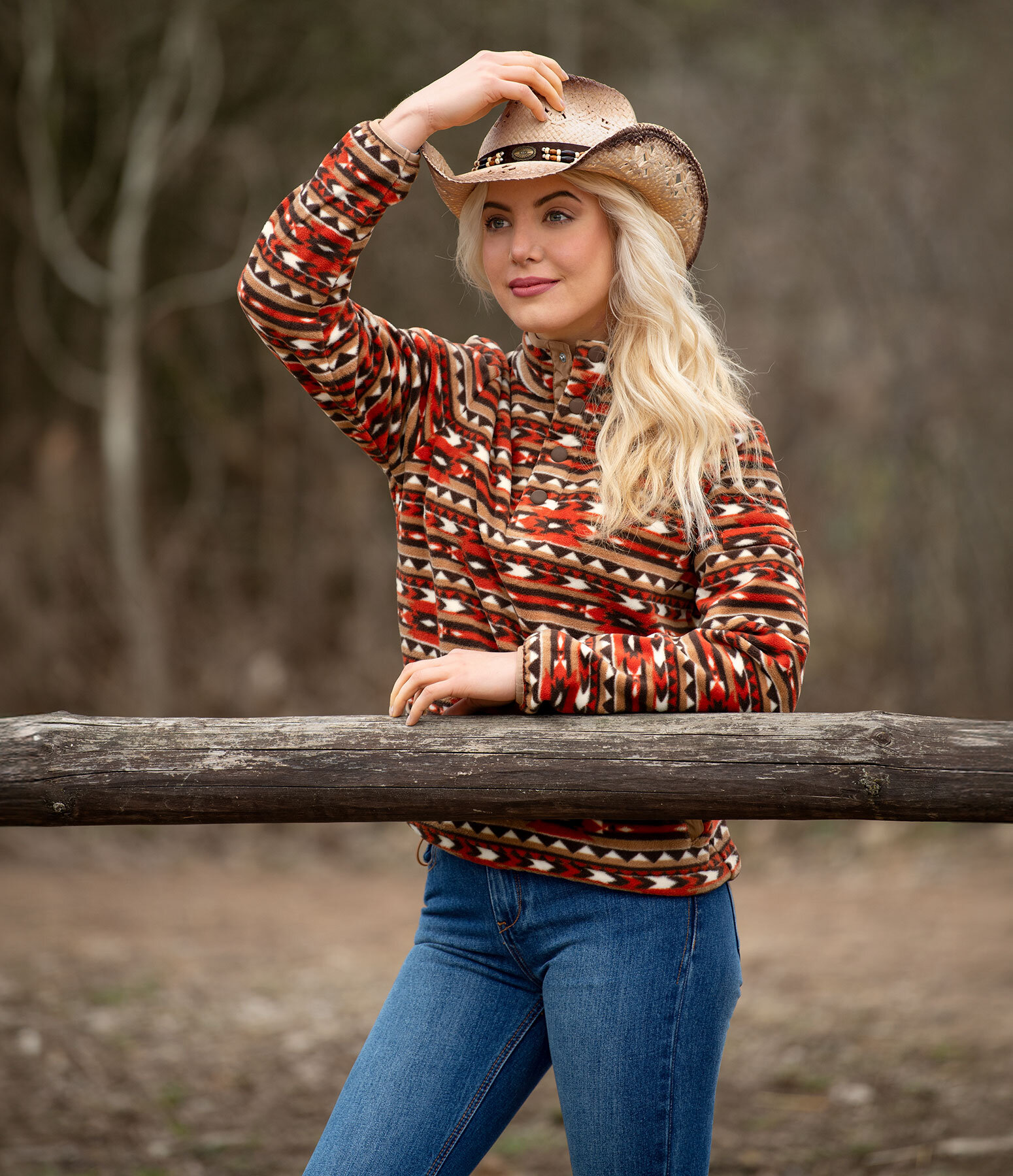 Western-Outfit Sally in rusty-brown