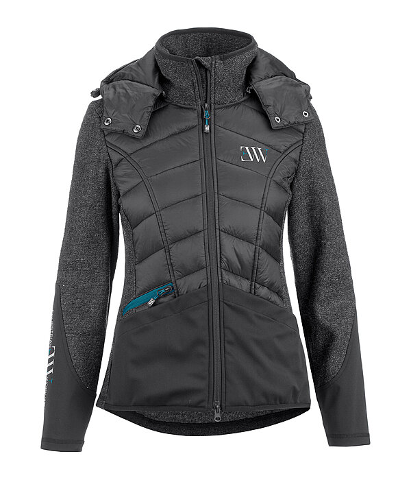 wolmix gebreid fleece hybride jas met capuchon